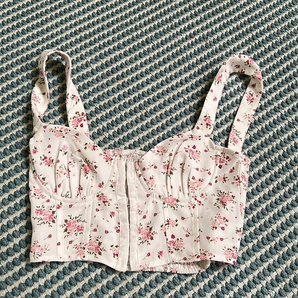 Princess Polly floral crop top bustier